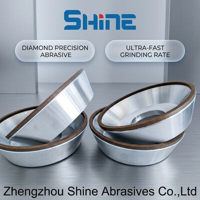 12A2 ডিশ আকৃতির রেজিন বন্ডড ডায়মন্ড ঘষিয়া তুলিয়া ফেলিতে সক্ষম চাকা শীর্ষ গ্রাইন্ডিং ডিস্ক