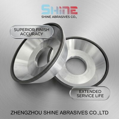 12A2 ডিশ আকৃতির রেজিন বন্ডড ডায়মন্ড ঘষিয়া তুলিয়া ফেলিতে সক্ষম চাকা শীর্ষ গ্রাইন্ডিং ডিস্ক